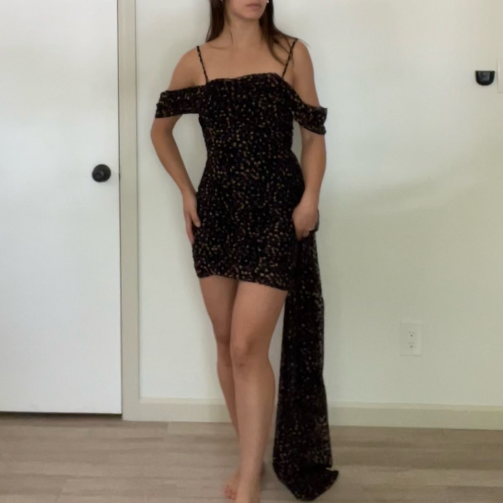 Fun black polka dot Nasty Gal dress-size 4